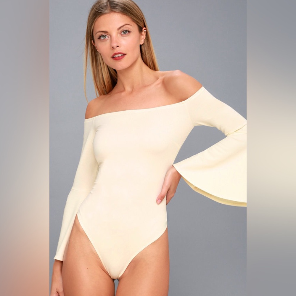 Lulus Good One White Off-the-Shoulder Bodysuit Size M - Picture 2 of 12